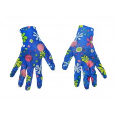 Перчатки нейлоновые с силиконовым обливом "Цветочек-Силикон" Голубые (12 пар)