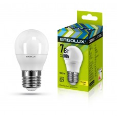 Ergolux LED-G45-7W-E27-3K (Эл.лампа светодиодная Шар 7Вт E27 3000K 172-265В)