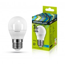Ergolux LED-G45-7W-E27-4K (Эл.лампа светодиодная Шар 7Вт E27 4500K 172-265В)